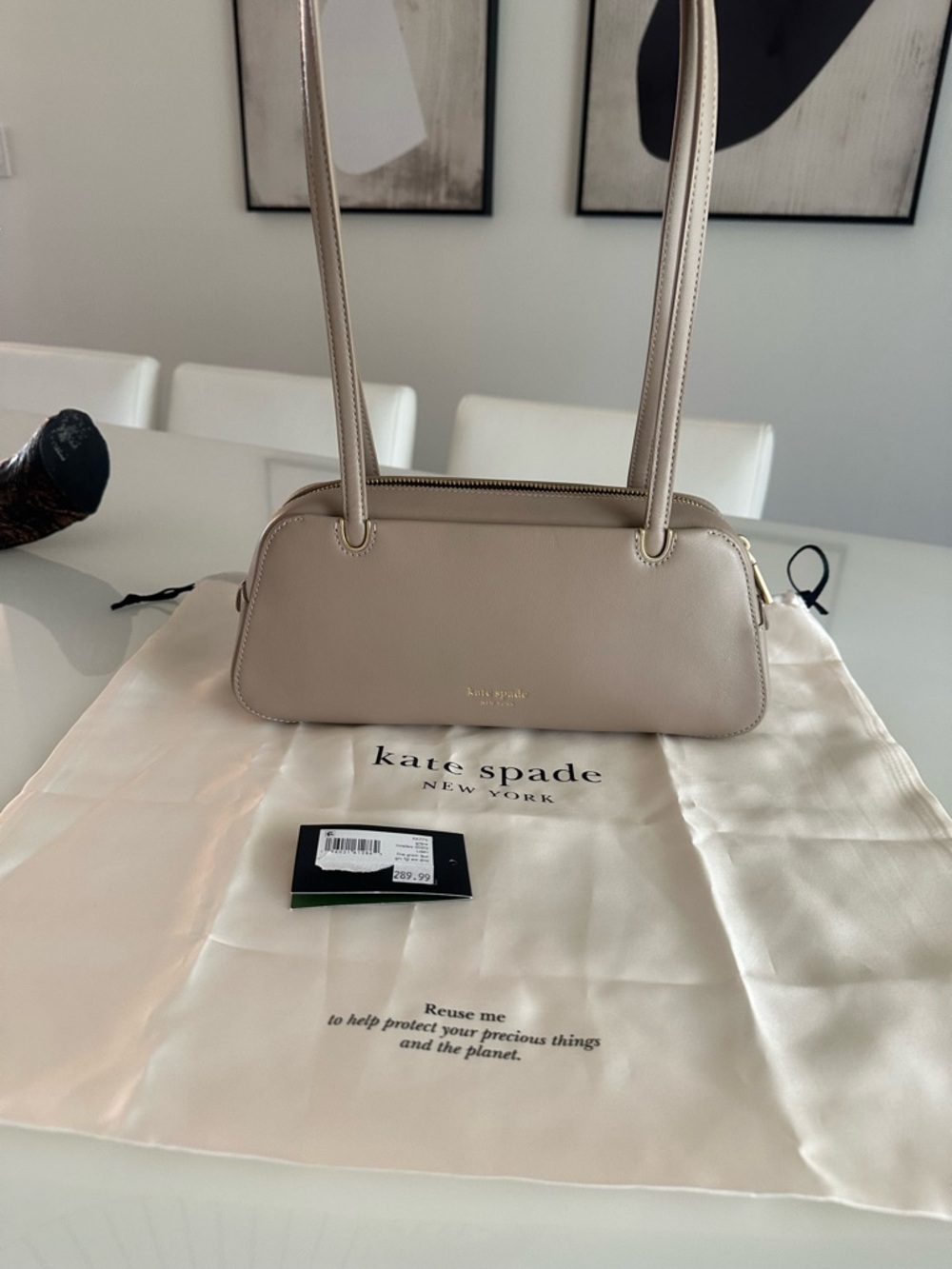 kate spade cream leather shoulder bag